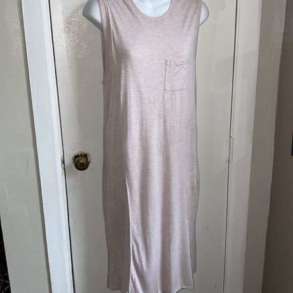 T BY ALEXANDER WANG Heathered Oatmeal Overlap Muscle Tee Dress-S - Picture 2 of 7